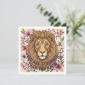 You Are Strong Personalized Lion Card Feestdagenkaart (Staand voorkant)