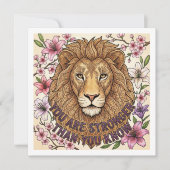 You Are Strong Personalized Lion Card Feestdagenkaart (Voorkant)