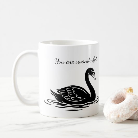You are swanderful black swan Funny Goth Gift Koffiemok (Met donut)