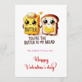 You are the butter to my bread funny Valentine's Feestdagenkaart (Voorkant)