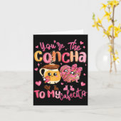 You Are The Concha To My Cafecito Funny Mexican Va Kaart (Gele Bloem)