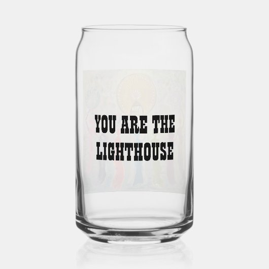 YOU ARE THE LIGHTHOUSE original art Blikvorm Glas (Achterkant)