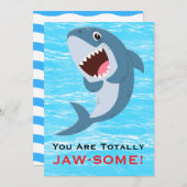 You Are Totally JAW-SOME Funny Shark Valentine's  Feestdagenkaart (Voorkant / Achterkant)