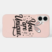 You Are Unique Bunny Ears Quote Phone Case (Achterkant (horizontaal))