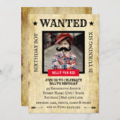 "YOU ARE WANTED" Westerne stijl | verjaardagsfeest Kaart (Voorkant / Achterkant)