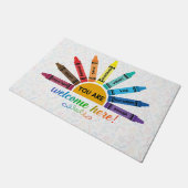 You Are Welcome Here Mat, Crayons Doormat Deurmat (Schuin)