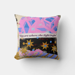 You Are Where the Light Begins – Modern Vintage Ge Kussen