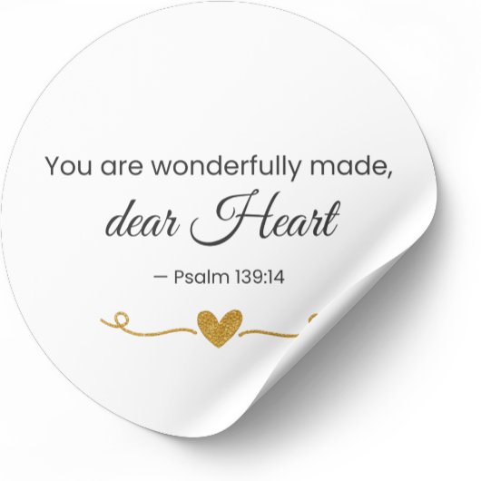 You Are Wonderfully Made Psalm 139:14 Christian  Ronde Sticker