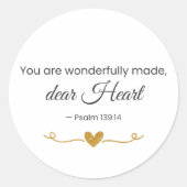 You Are Wonderfully Made Psalm 139:14 Christian  Ronde Sticker (Voorkant)