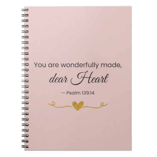 You Are Wonderfully Made – Psalm 139:14 Notebook Notitieboek (Voorkant)