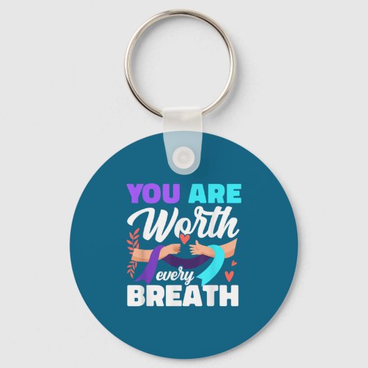 You Are Worth Every Breath Depression Awareness  Sleutelhanger (Voorkant)