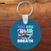 You Are Worth Every Breath Depression Awareness  Sleutelhanger (Voorkant)
