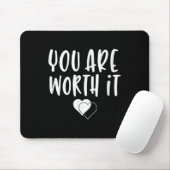 You Are Worth It Cute Motivational Women Hearts De Muismat (Met muis)