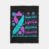 You Are Worthy Loved Needed Enough Suicide Prevent Fleece Deken (Voorkant)