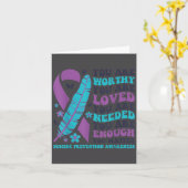 You Are Worthy Loved Needed Enough Suicide Prevent Kaart (Gele Bloem)