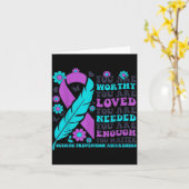 You Are Worthy Loved Needed Enough Suicide Prevent Kaart (Gele Bloem)