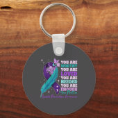 You Are Worthy Suicide Prevention Awareness Motiva Sleutelhanger (Voorkant)