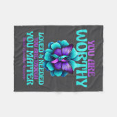 You Are Worthy You Are Loved You Are Needed  Fleece Deken (Voorkant (Horizontaal))
