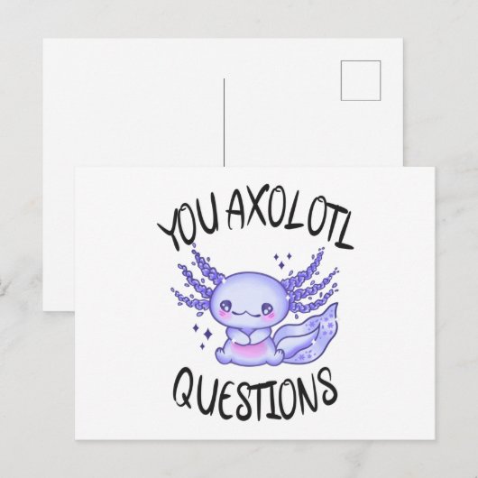 You axolotl questions briefkaart (Voorkant / Achterkant)