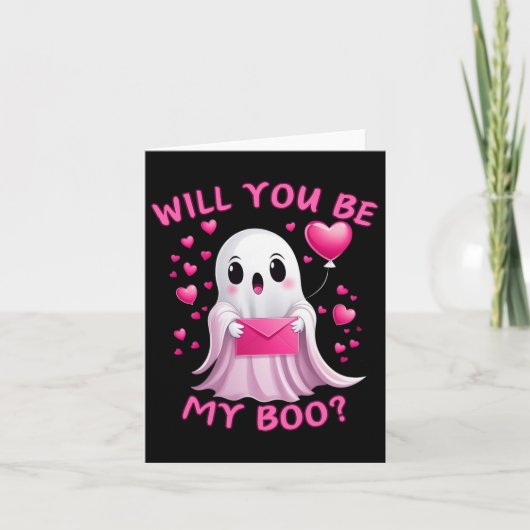 You Be My Boo Schattige Ghost Halloween Spooky Sea Kaart (Voorkant)