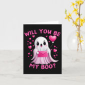 You Be My Boo Schattige Ghost Halloween Spooky Sea Kaart (Gele Bloem)