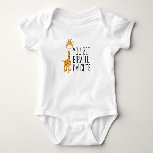 You Bet Giraffe I'm Cute,Funny Animal baby,Giraffe Romper (Voorkant)