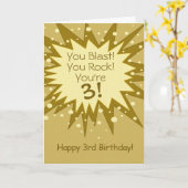 You Blast You Rock 3rd Birthday Wenskaart Kaart (Gele Bloem)