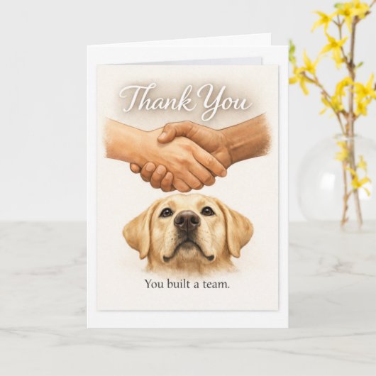 You Built a Team – Yellow Labrador Guide Dog Kaart (Gele Bloem)