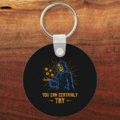 You Can Certainly Try Skeleton Wizard Fantasy Meme Sleutelhanger (Voorkant)