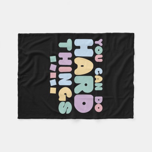 You Can Do Hard Things Insrational Quotes Motivati Fleece Deken (Voorkant (Horizontaal))