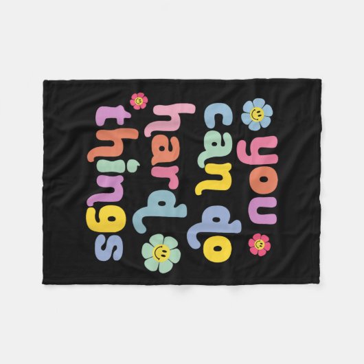 You Can Do Hard Things Teacher Back To School Moti Fleece Deken (Voorkant (Horizontaal))