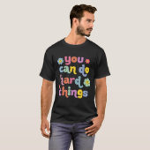 You Can Do Hard Things Teacher Back To School Moti T-shirt (Voorkant volledig)