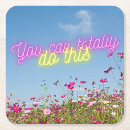 You Can Do This Wildflowers & Neon Kartonnen Onderzetters
