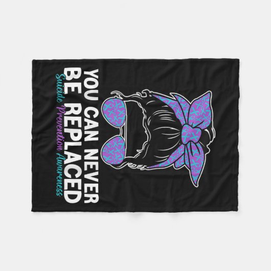 You Can Never Be Replaced Suicide Prevention Aware Fleece Deken (Voorkant (Horizontaal))