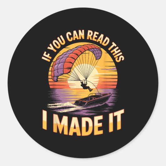 You Can Read This Parasailer Paragliding Boating P Ronde Sticker (Voorkant)