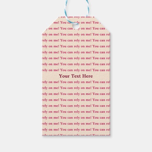 You Can Rely on Me Minimal Pattern & Quote Design Cadeaulabel (Voorkant)