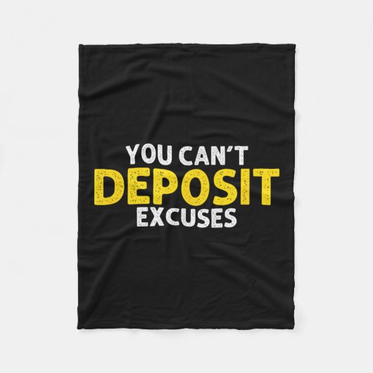 You Can’t Desit Excuses Motivational Entrepreneur  Fleece Deken (Voorkant)
