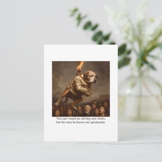 You can’t teach an old dog new tricks briefkaart (Staand voorkant)