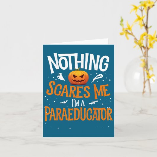You Cannot E Me I'm A Paraeducator Halloween Para Kaart (Gele Bloem)