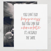 You can't buy happiness but you can buy chocolate menu (Voorkant / Achterkant)