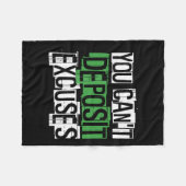 You Can't Desit Excuses Motivational For Entrepren Fleece Deken (Voorkant (Horizontaal))