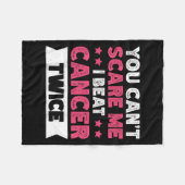 You Can't E Me I Beat Cancer Twice  Fleece Deken (Voorkant (Horizontaal))