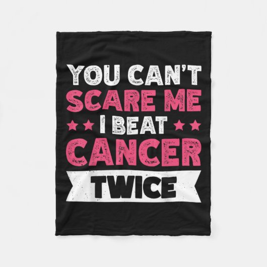 You Can't E Me I Beat Cancer Twice  Fleece Deken (Voorkant)