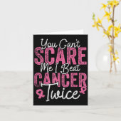You Can't E Me I Beat Cancer Twice Retro Breast Ca Kaart (Gele Bloem)