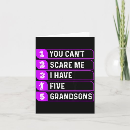 You Can't E Me I Have Five Grandsons Funny Grandma Kaart (Voorkant)