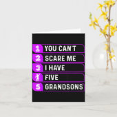 You Can't E Me I Have Five Grandsons Funny Grandma Kaart (Gele Bloem)