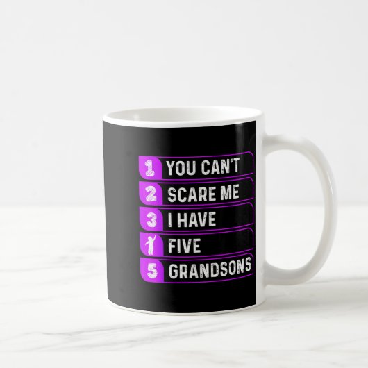 You Can't E Me I Have Five Grandsons Funny Grandma Koffiemok (Rechts)
