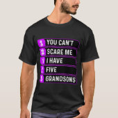 You Can't E Me I Have Five Grandsons Funny Grandma T-shirt (Voorkant)