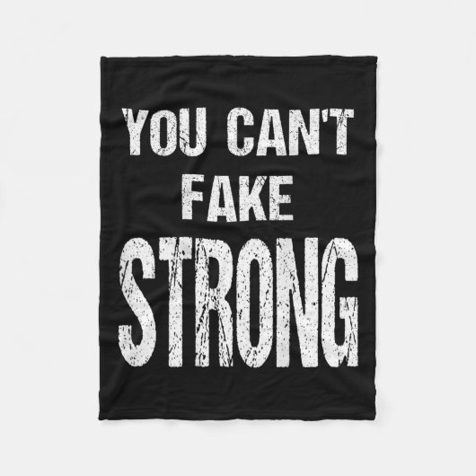 You Can't Fake Strong Werlifting Motivation Tee  Fleece Deken (Voorkant)