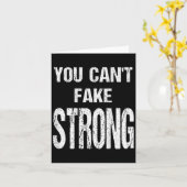 You Can't Fake Strong Werlifting Motivation Tee Kaart (Gele Bloem)